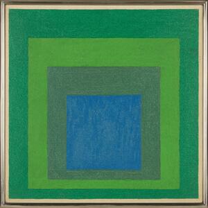 Bild vergrößern: Josef Albers, Blue Center Within Three Greens, 1957, Öl auf Lei